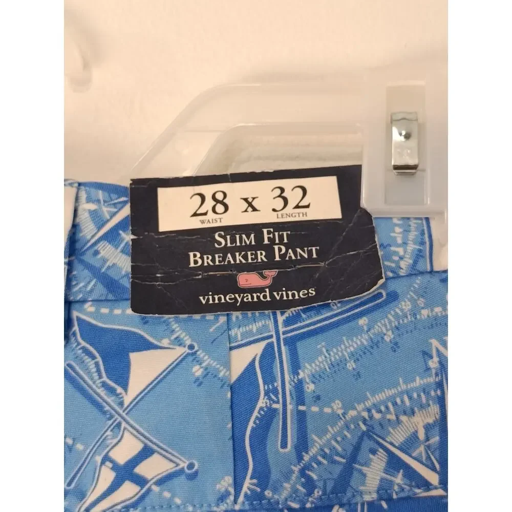 Vineyard Vines Men’s Pants Sailbot All Over Print Blue Size 28x32